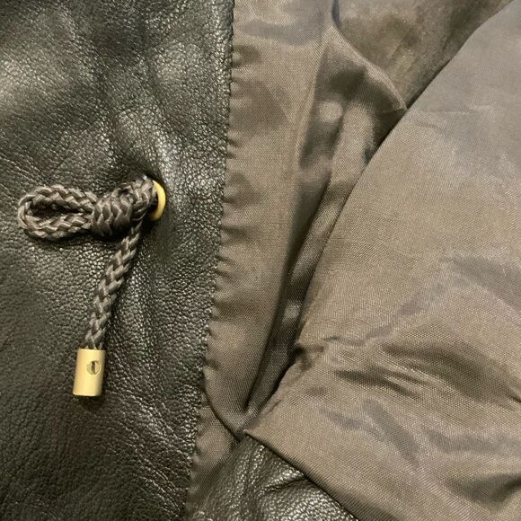 Worth 100% Leather Brown Chocolate Crinkle Leather Jacket Blazer 4 - Picture 11 of 14